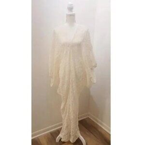 Ready to Wear Cream/Off White Lace Boho Womens Caftan Maxi Dress